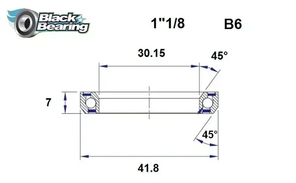 BLACK BEARING HB 30.15X41.8X7MM 45°/45° 베어링