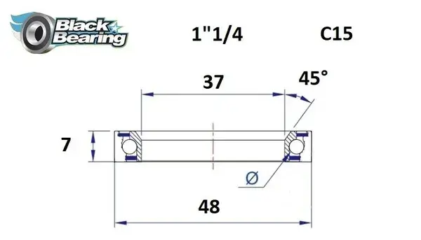 碗组轴承 Black Bearing 48x37x7 mm 45x90°