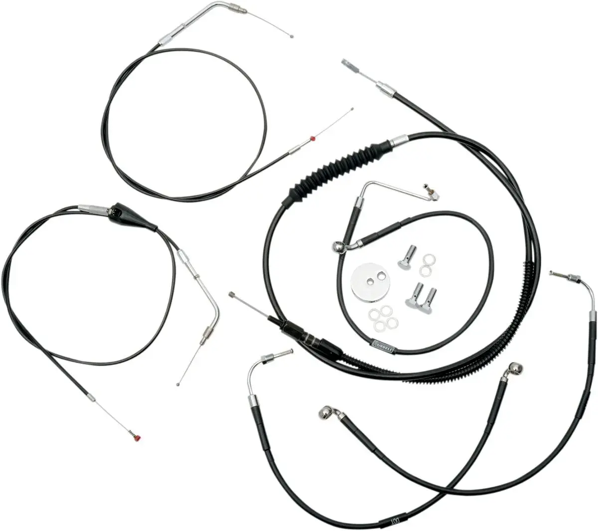 Kit câble de guidon et durite de frein vinyle noir standard LA CHOPPERS