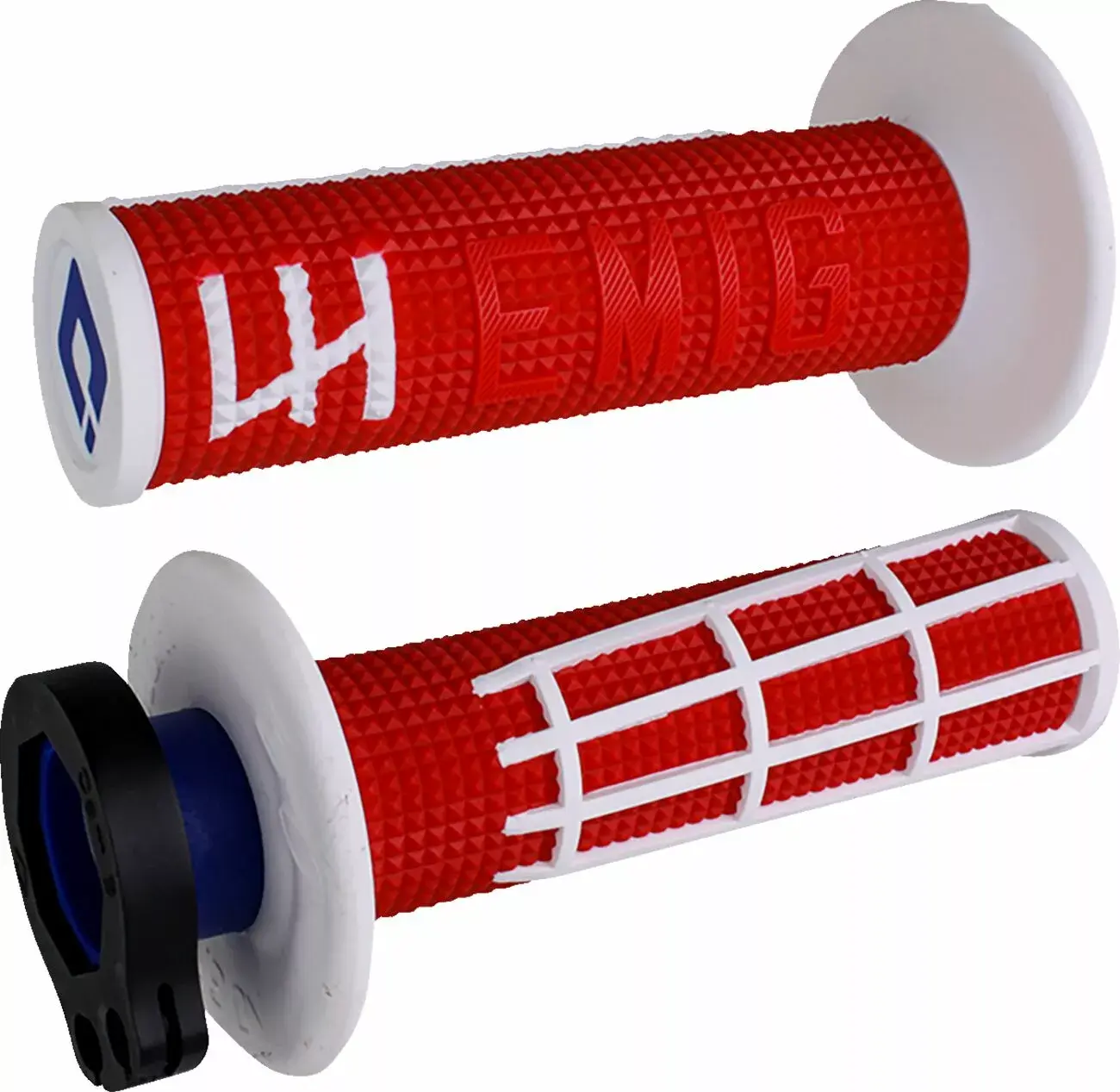 ODI Emig Grip 2.0 लाल/सफेद हैंडलग्रिप