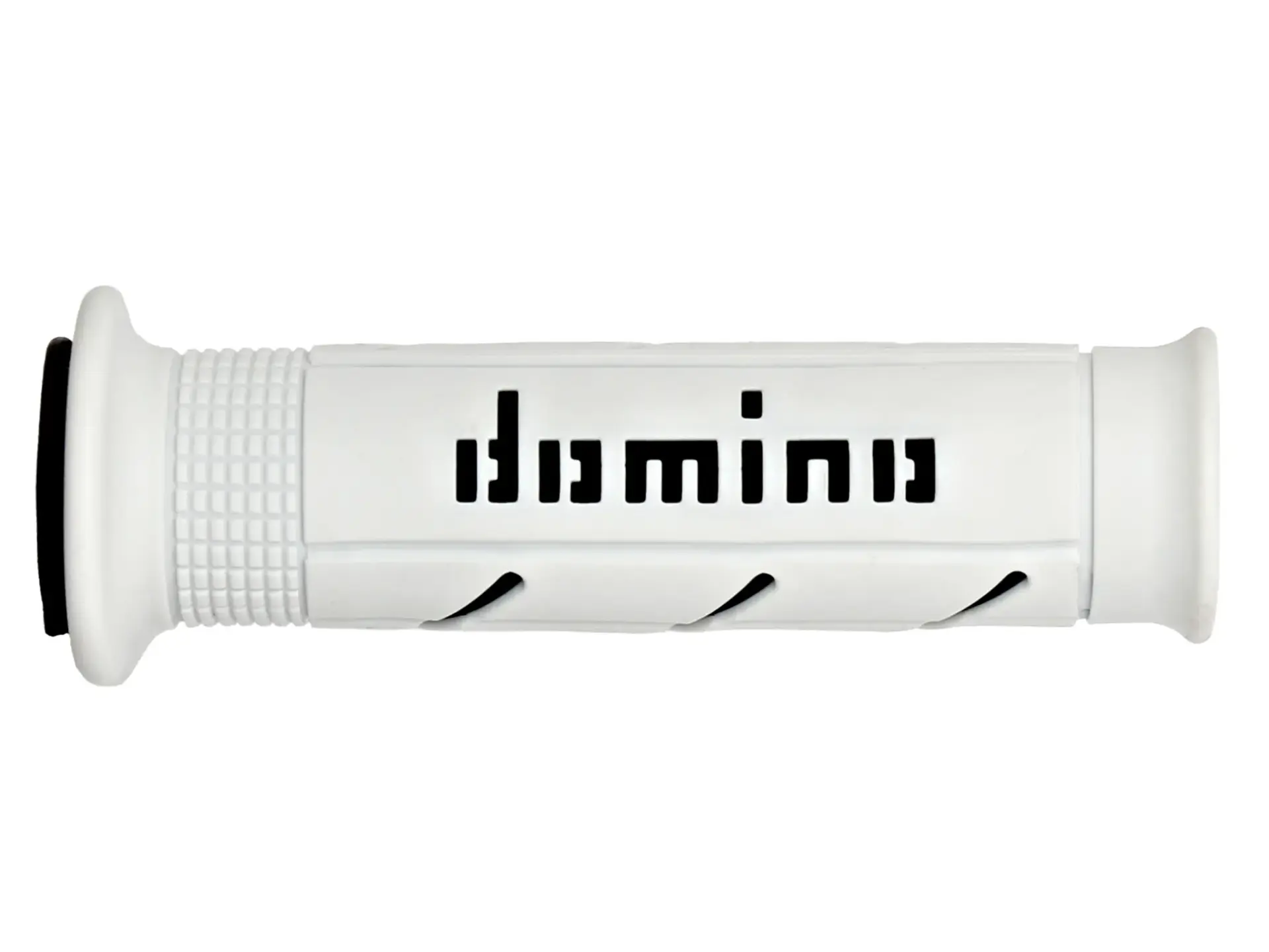 Coprimanubrio Domino moto on road A250 bianco-nero open end 120-125 mm (coppia)