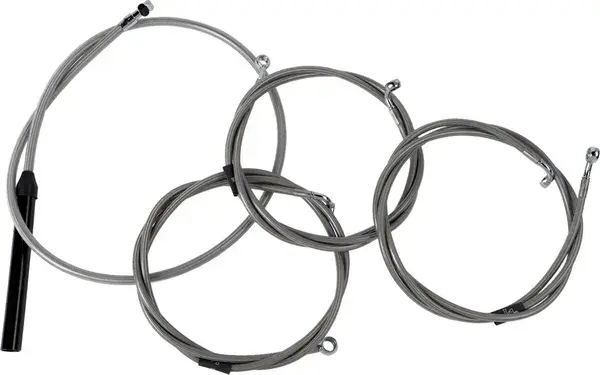 Kit complet de câbles de guidon et durite de frein tressés inox LA CHOPPERS