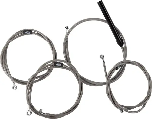 LA CHOPPERS ステンレス ブレーキホース＆ハンドルケーブル コンプリートキット