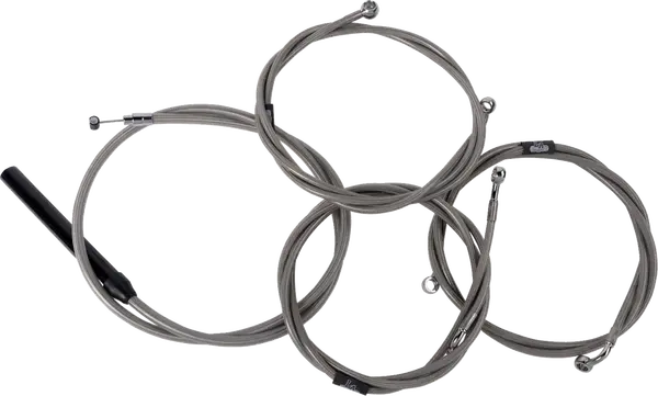 Kit complet de câbles de guidon et durite de frein tressés inox LA CHOPPERS