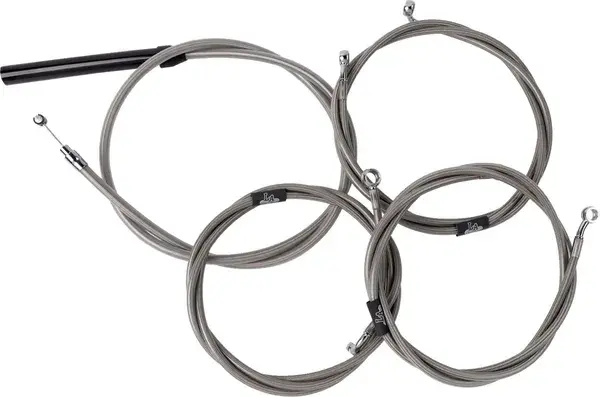 LA CHOPPERS 스테인리스 브레이디드 핸들바 케이블/브레이크 호스 완전 키트