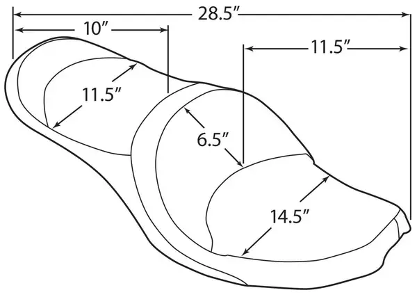 Double Bucket Low-Profile Vinyl Seat Drag Specialties Seats — view 4