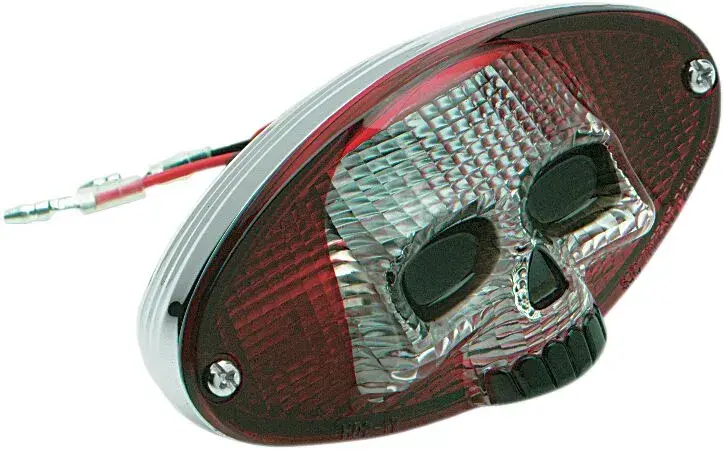 Kırmızı ve şeffaf kuru kafa arka stop Drag Specialties
