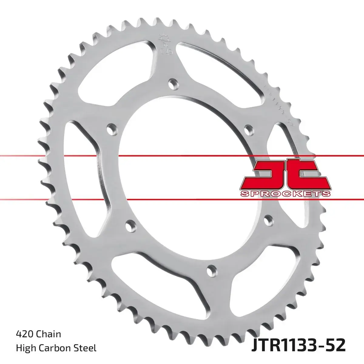Couronne 50 à boîte adaptable Aprilia 50 RS 2006+2011 - Derbi 50 Senda SM Racing 2018+ - Gilera 50 SMT SM 2011+2018 420 52 DTS acier noir JT Sprockets