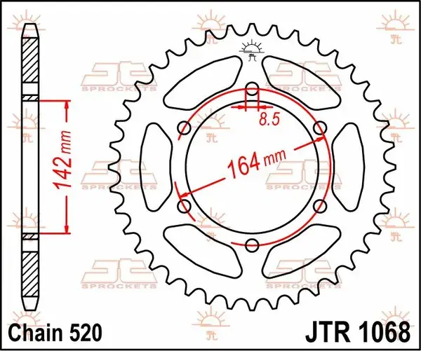 Kettenrad aus Stahl JT SPROCKETS — Ansicht 2