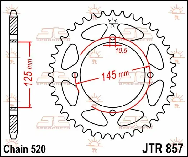 JT SPROCKETS Çelik Dişli — 3. görünüm