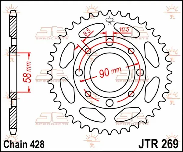 Plieninė pakaba JT SPROCKETS — 4 vaizdas
