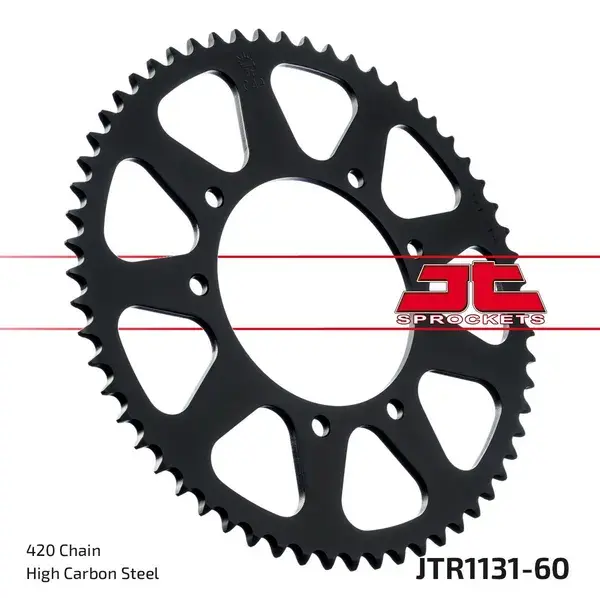 Kettenrad 50 Zähne Getriebeadaptierbar Aprilia 50 RX 2006-2017 / Derbi 50 Senda X-Race 2004-2011 / Gas Gas 50 SM Rookie 2001-2005 / Rieju 50 MRT 2009+ - 420 60 DTS schwarz Stahl JT Sprockets