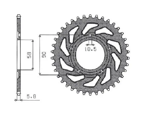 Piñón trasero SUNSTAR SPROCKETS 520 38T acero