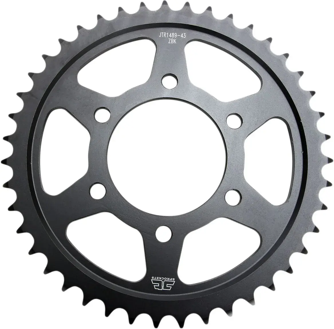 Bagkædehjul JT Sprockets sort stål 525 43 tænder Kawasaki Z1000 2014-2020 Versys 1000 2012-2024