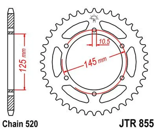 JT SPROCKETS induction hardened sprocket zinc black finish — view 3