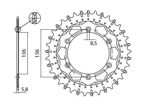 Works Z SUNSTAR SPROCKETS 스테인리스 스틸 스프로킷