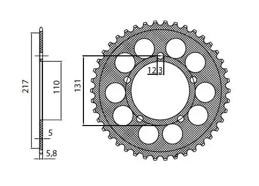 Couronnes en aluminium Works Triplestar SUNSTAR SPROCKETS
