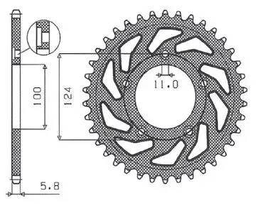 Hinterrad-Ritzel 520 35T ERG Sunstar Sprockets