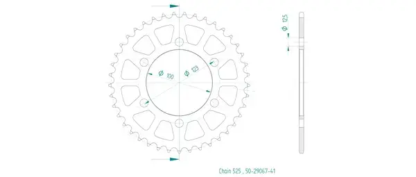 Standard Hinterrad-Kettenrad 525 Esjot — Ansicht 3