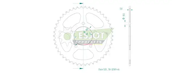 ریئر اسپراکٹ سٹینڈرڈ 520 ایس جی او ٹی — 2 ویو