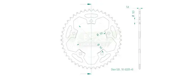 에스조트 스탠더드 520 리어 스프로킷 — 3번째 뷰