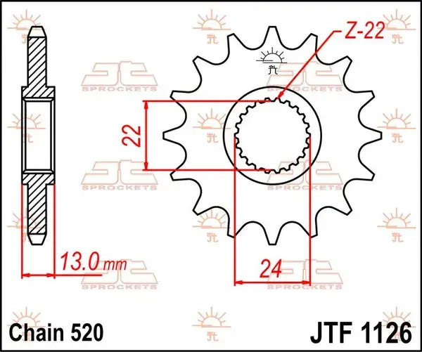 Μπροστινό πινιόν JT SPROCKETS — προβολή 3