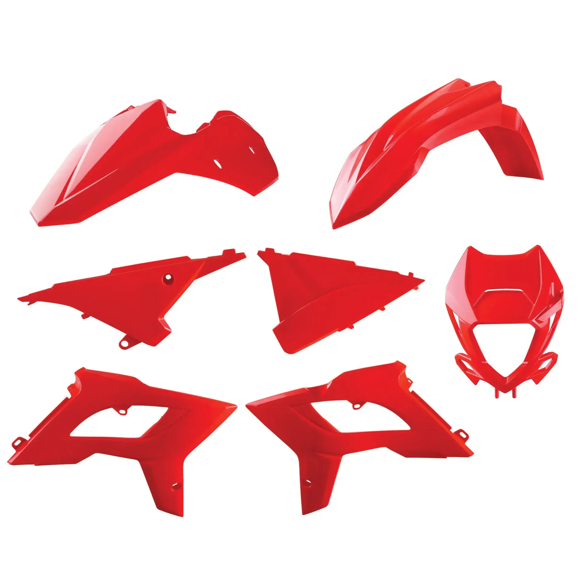 Komplett-Kunststoff-Kit rot Polisport