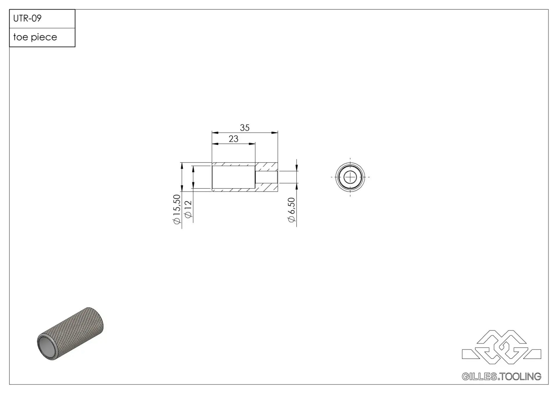 Toe piece for GILLES TOOLING footrest