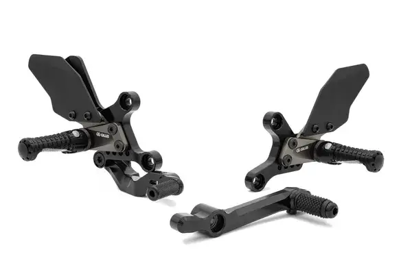 Schwarzes verstellbares Rearsets Yamah