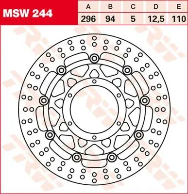 Disque de frein flottant rond TRW