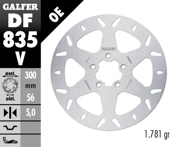 Fixed round brake rotor Galfer — view 2