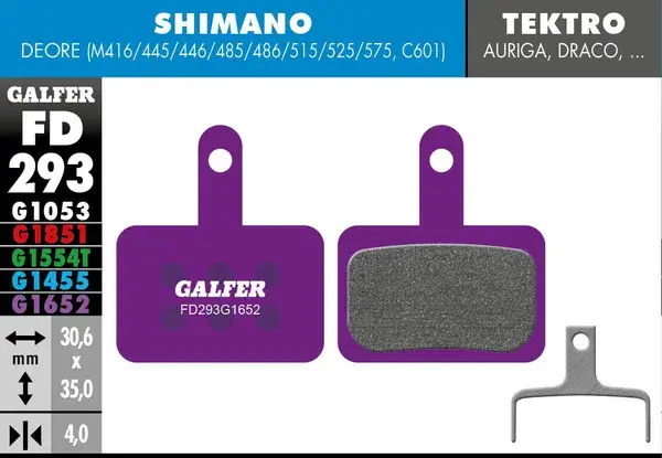 Plaquettes de frein GALFER G1652 pour vélos électriques