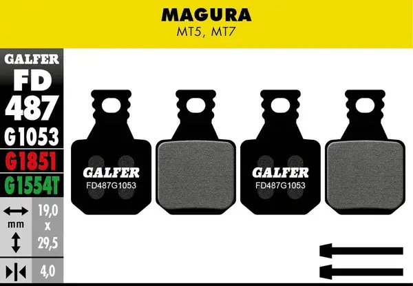 GALFER G1053 স্ট্যান্ডার্ড ব্রেক প্যাড