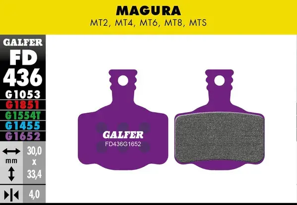 Plaquettes de frein GALFER G1652 pour vélos électriques