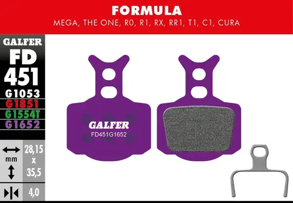Plaquettes de frein GALFER G1652 pour vélos électriques