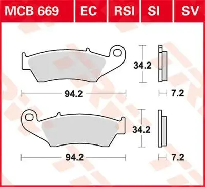 Plaquettes de frein racing tout-terrain frittées TRW RSI Series