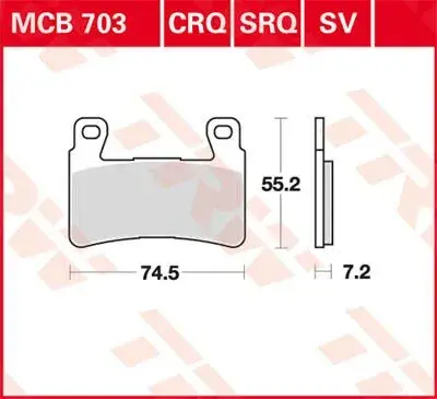 Plaquettes de frein frittées série SV TRW