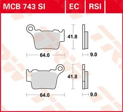 Plaquettes de frein racing tout-terrain frittées RSI Series TRW