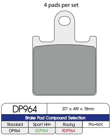 焼結メタル製標準ブレーキパッド DP BRAKES