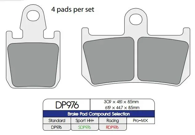 Plaquettes de frein en métal fritté standard DP Brakes