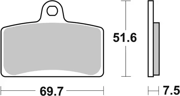 ایس بی ایس 821(ایچ ایس) ریئر بریک پیڈز — 3 ویو
