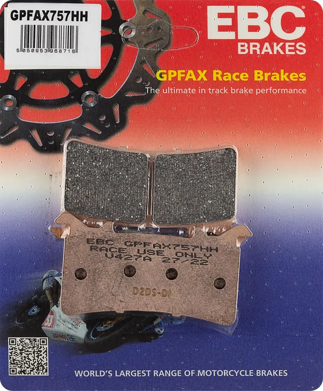 Plaquettes de frein frittées EBC série GPFAX Race