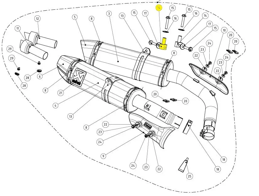 Entretoise Akrapović