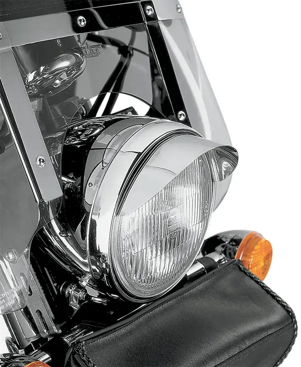 7" Universal Headlight Visor Show Chrome — view 2
