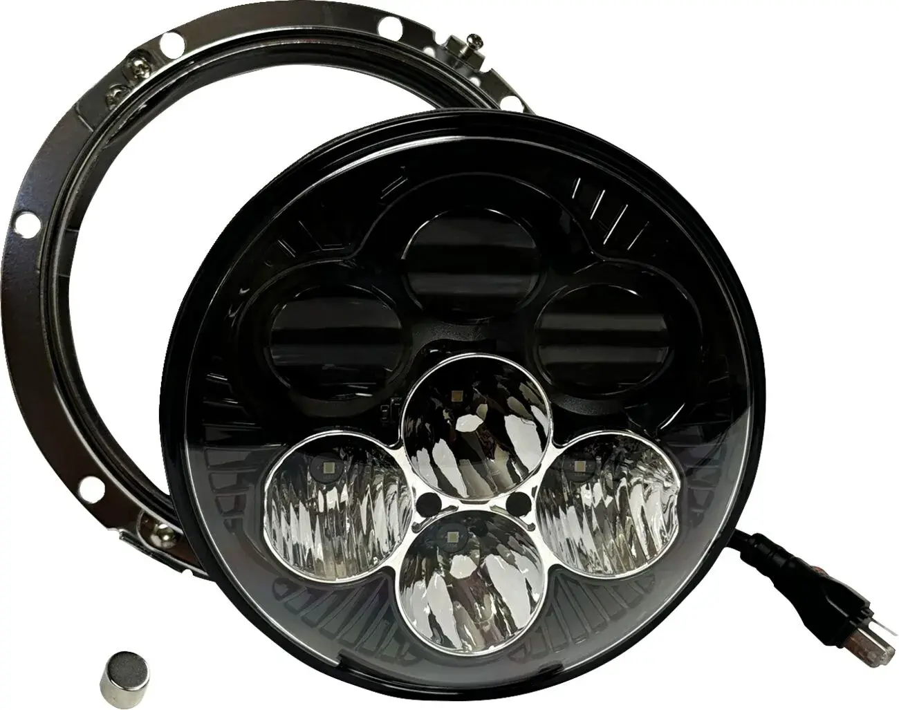 Farol LED Shark Demon™ 7 polegadas com retroiluminação CUSTOM DYNAMICS
