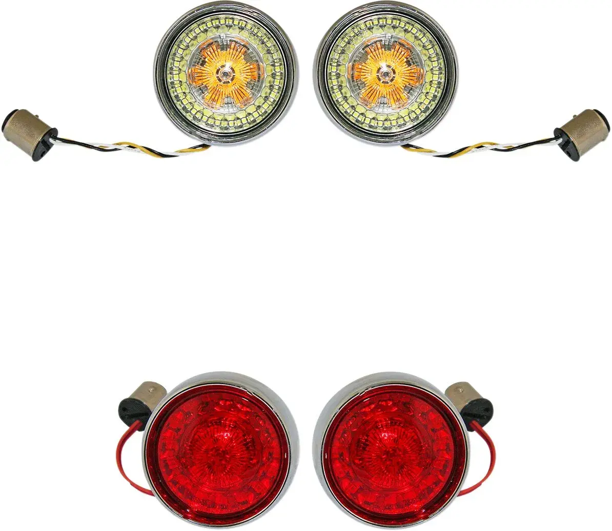 Volledige conversieset richtingaanwijzers voor en achter met bullet bezel lenzen Custom Dynamics — Lampen & verlichting