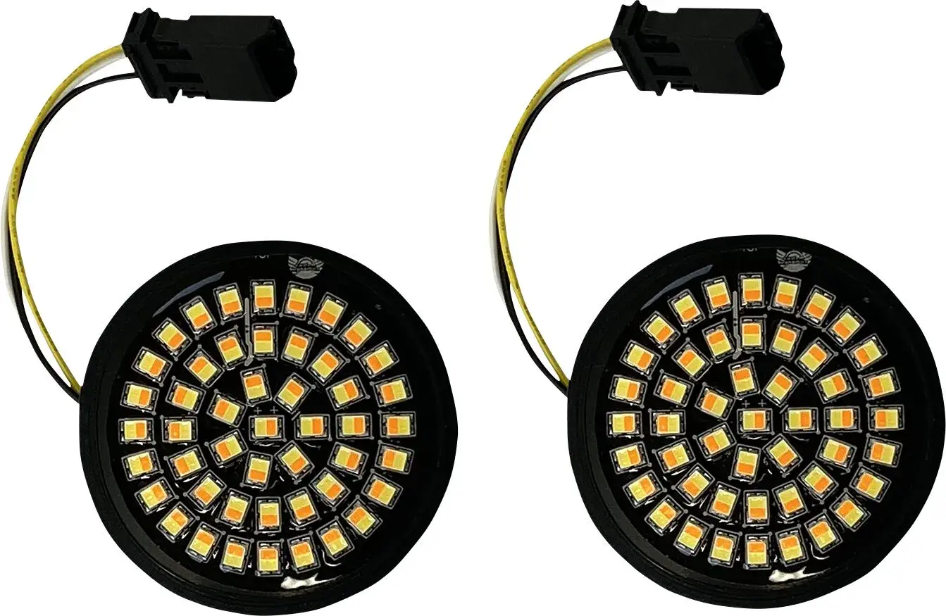 LEDターンシグナルインサート Genesis® 4 Solid アンバー/ホワイト ハローなし CVO™ Custom Dynamics用