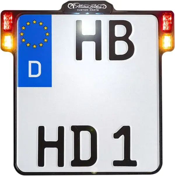 Support de plaque d'immatriculation tout-en-un 2.0 avec éclairage de plaque et feux stop/arrière HEINZ BIKES
