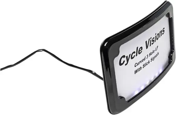 Рамка за регистрационен табела със LED осветление, триточково закрепване CYCLE VISIONS