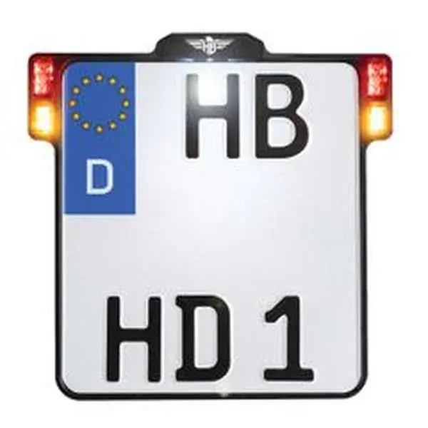 Support de plaque d'immatriculation 3-en-1 pour pays de l'UE Heinz Bikes